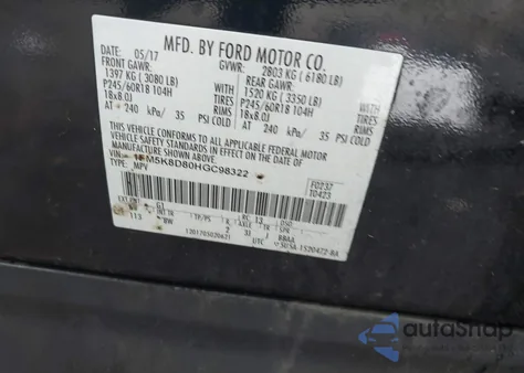 2017 Ford Explorer Xlt from USA, damaged, VIN 1FM5K8D80HGC98322